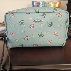 Coach Leather Beach Umbrella Cosmetic Travel Bag